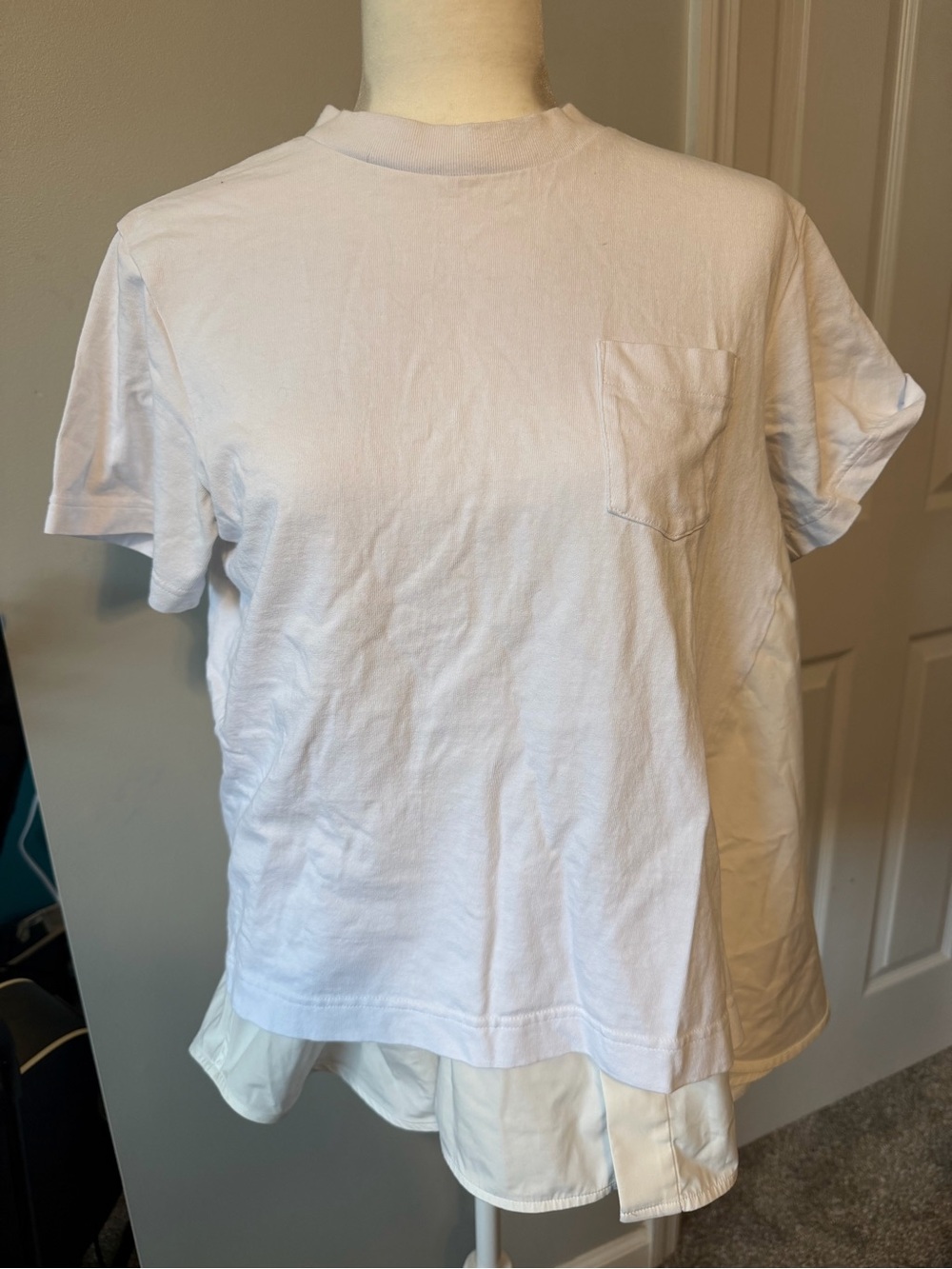 Sacai White Layered Pocket Short-Sleeve Tee View 2